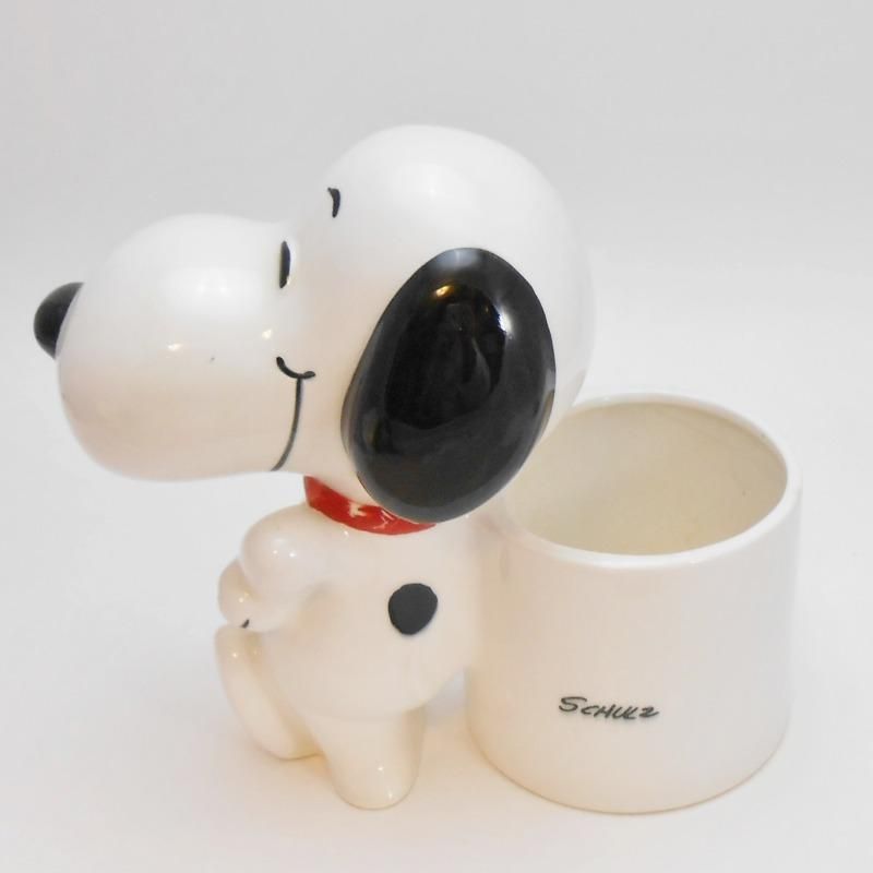 ヴィンテージ・スヌーピー・陶器製・プランターポット