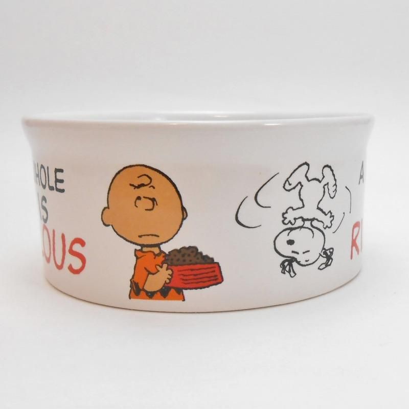 ヴィンテージ・陶器製・スヌーピー・ドッグフードボウル