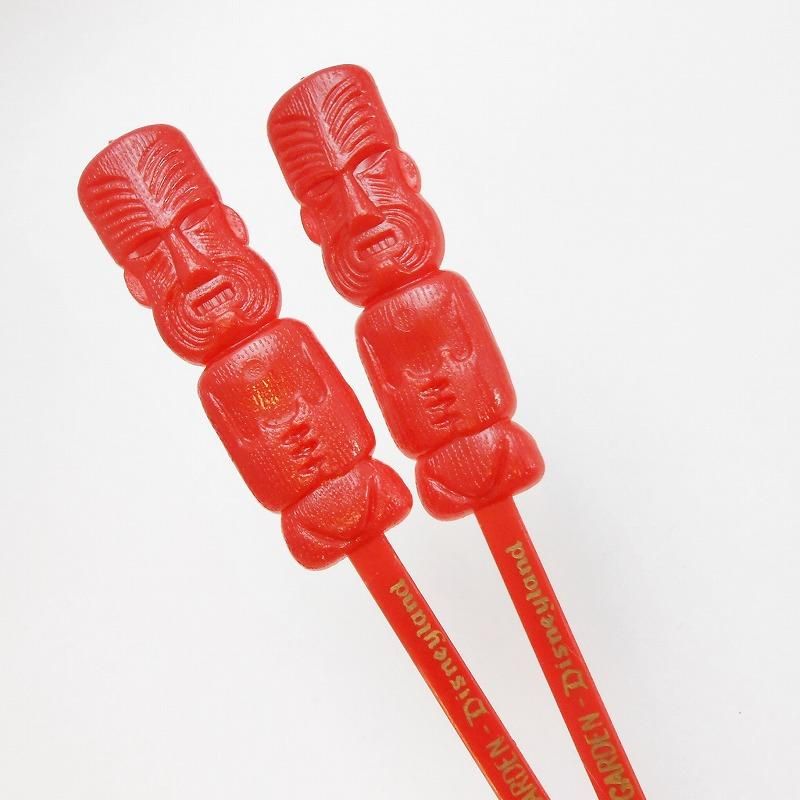 米国製 ヴィンテージ マドラー レッド ユナイテッド航空 ディズニーランド Tiki ファイヤーキング 卸 仕入れ 小売 通販サイト Fire King Ag