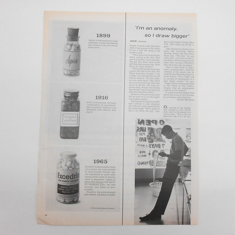 ヴィンテージ雑誌広告・1966年クライスラー＆エキセドリン（4分の1ページ） - ファイヤーキング 卸 仕入れ 小売 通販サイト - Fire  King AG