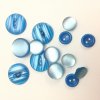 ヴィンテージボタン ヴィンテージボタン・プラスチック製・ブルー14個セット【A】