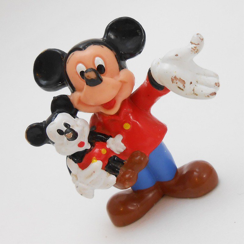 ヴィンテージトイ・ディズニー・ミッキーを抱っこするミッキー・PVCフィギュア - ファイヤーキング 卸 仕入れ 小売 通販サイト - Fire  King AG