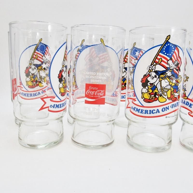 コカコーラ販促商品 America On Parade アメリカンディズニー ミッキー グーフィー ドナルドグラス