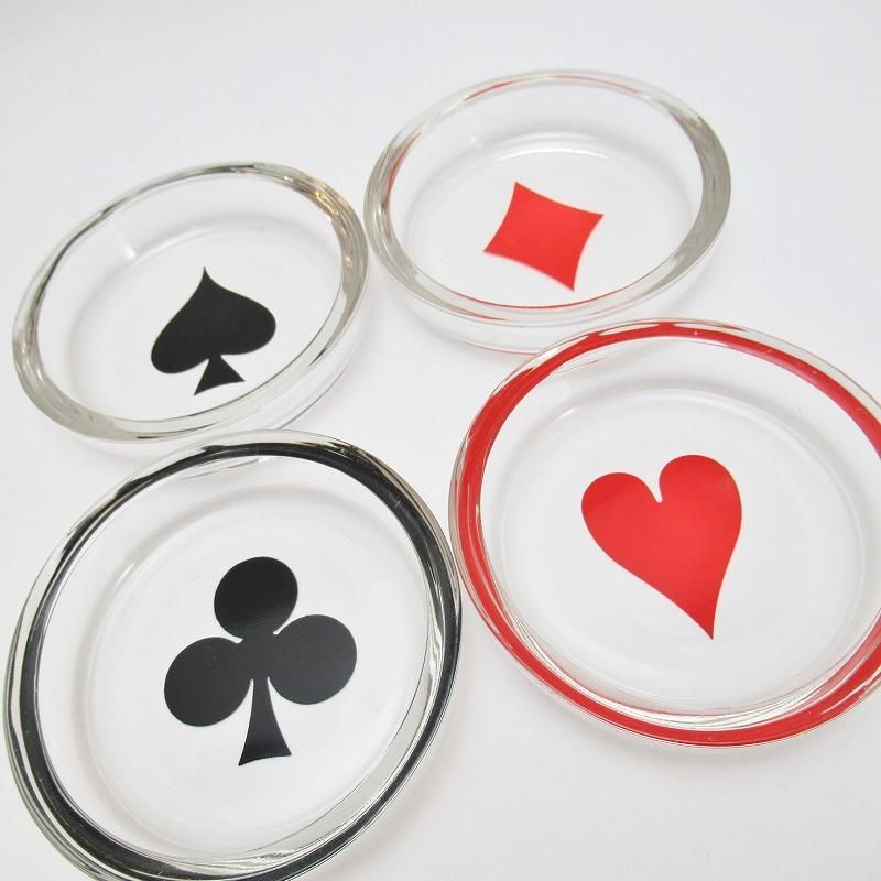 ファイヤーキング アッシュトレイ 4個セット フェデラルグラス・トランプ柄・アッシュトレイ4個セット