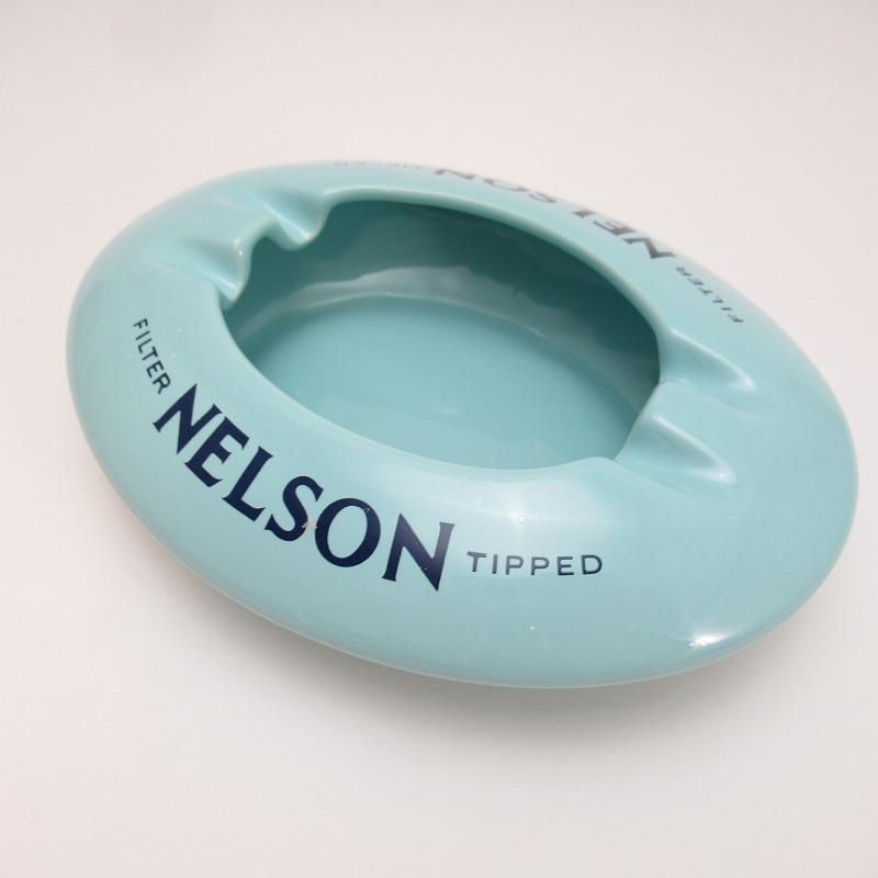 ヴィンテージアッシュトレイ・イギリス製・Nelsonタバコ・水色