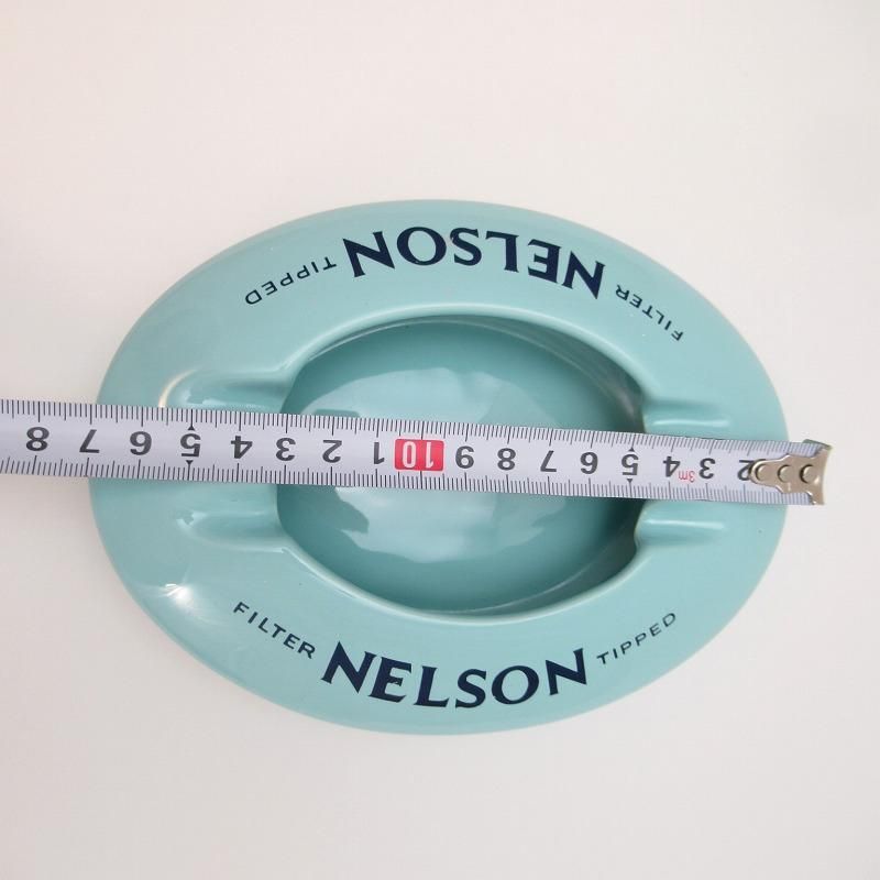 ヴィンテージアッシュトレイ・イギリス製・Nelsonタバコ・水色