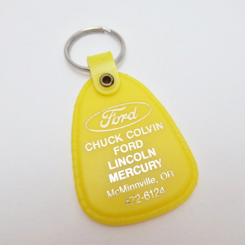 ヴィンテージキーホルダー・FORD・フォードディーラー・黄・プラスチック製 - ファイヤーキング 卸 仕入れ 小売 通販サイト - Fire King  AG