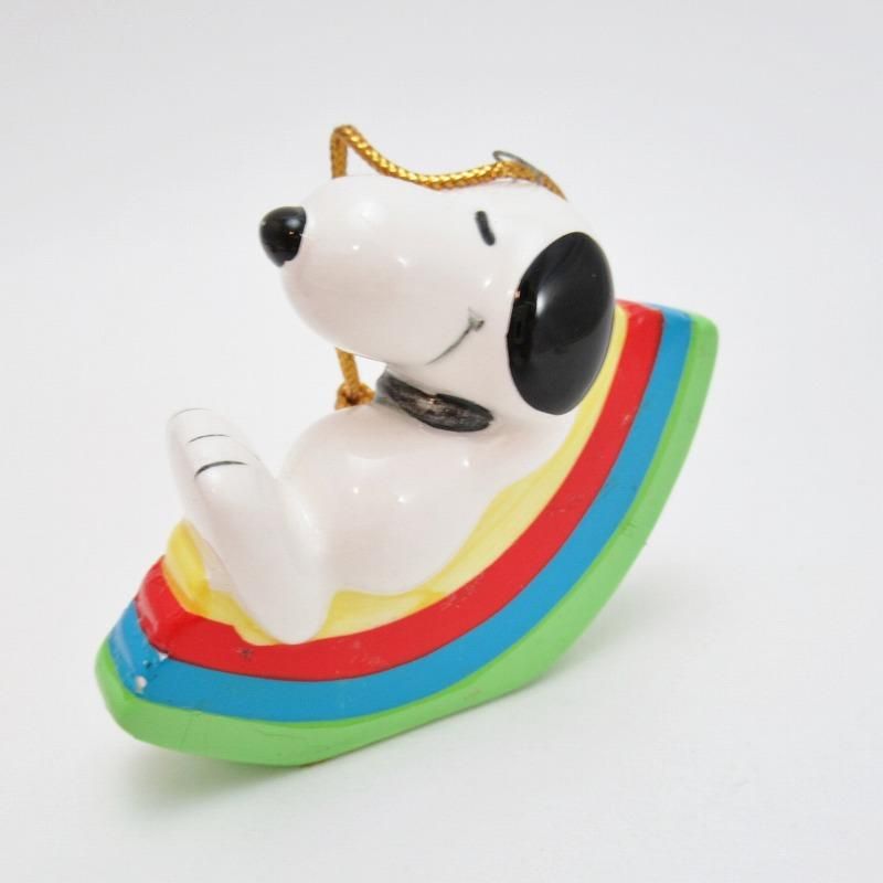 ヴィンテージ・スヌーピー・虹の上のスヌーピー・陶器製オーナメント