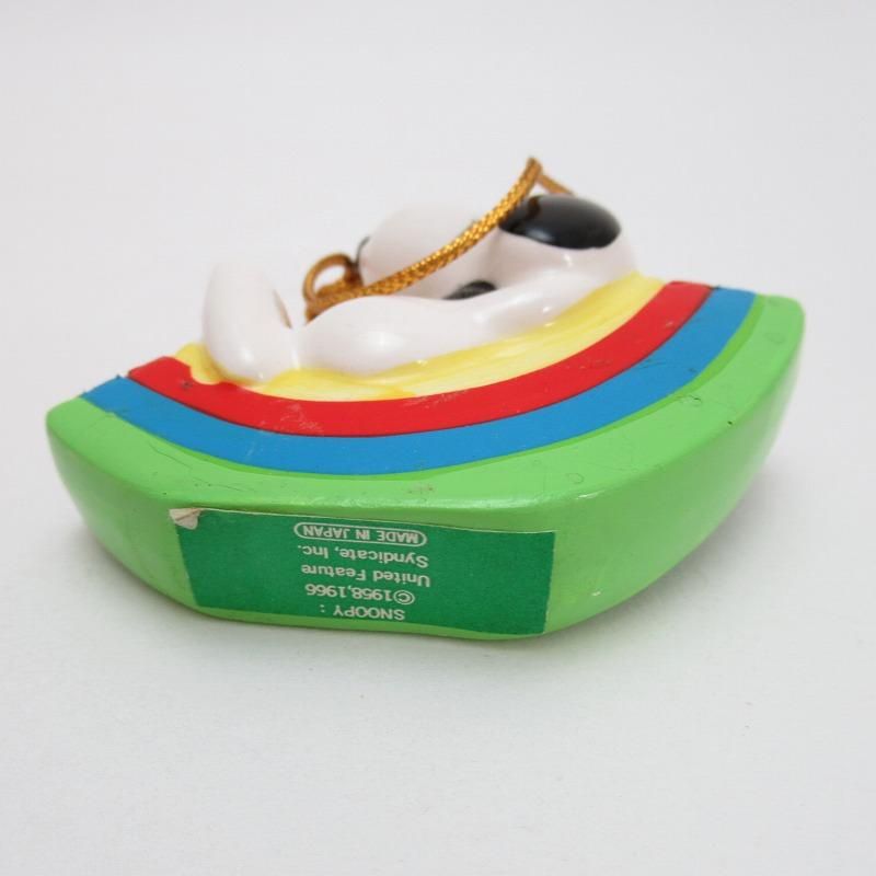 ヴィンテージ・スヌーピー・虹の上のスヌーピー・陶器製オーナメント