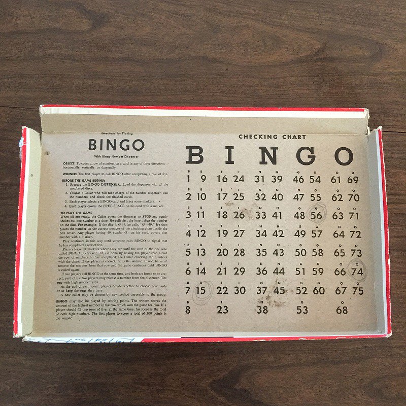 ヴィンテージ・1950年～1960年代・BINGO・ビンゴゲームセット 