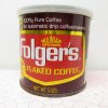 コーヒー  ヴィンテージ・Folger's・コーヒー・ブリキ缶・プラスチック製蓋付き