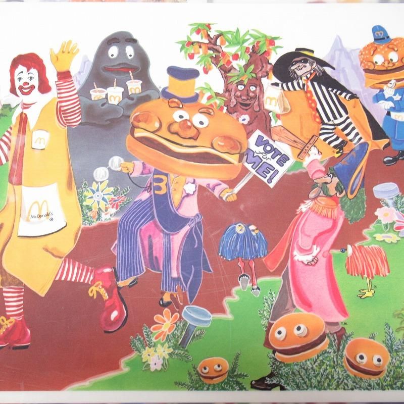マクドナルド 1970年代 プラスチックコーティング ランチマット マクドナルド 1970年代 プラスチックコーティング ランチマット