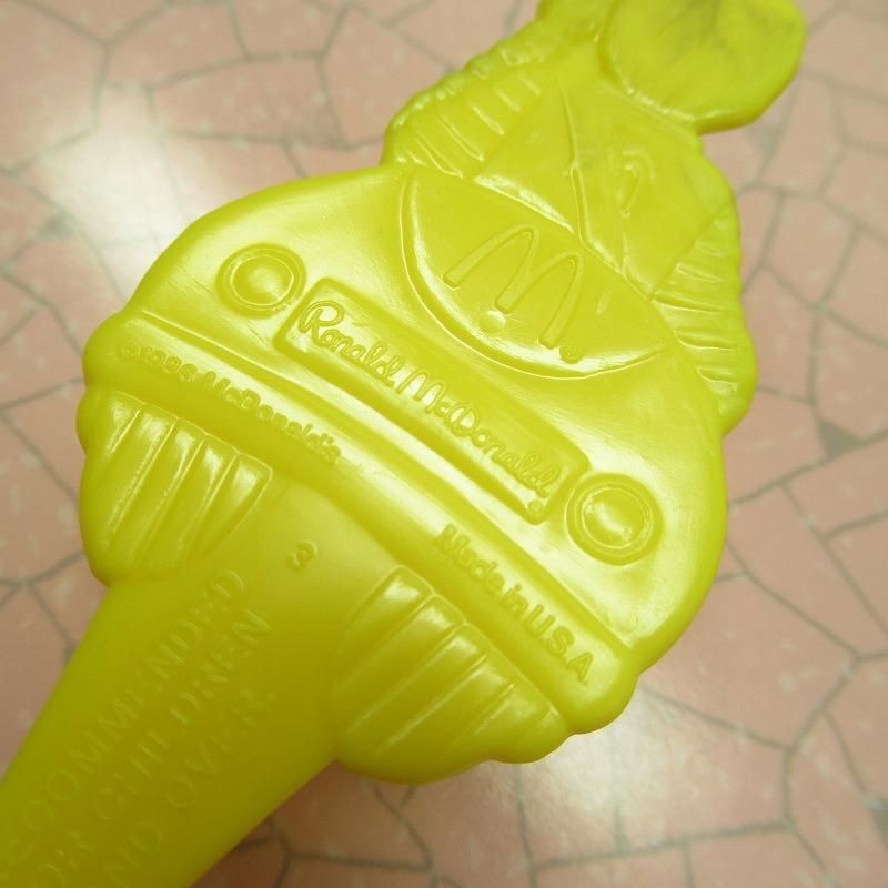 マクドナルド 1986年 プラスチック製 ロナルドとグリマス 黄色スプーン