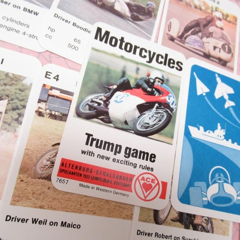 オートバイ 西ドイツ製 トランプ モーターサイクル カードゲーム