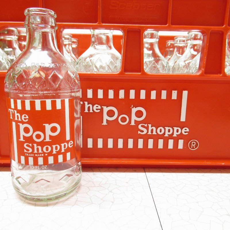 レトロガラスボトル Pop Shoppe Soda 空き瓶