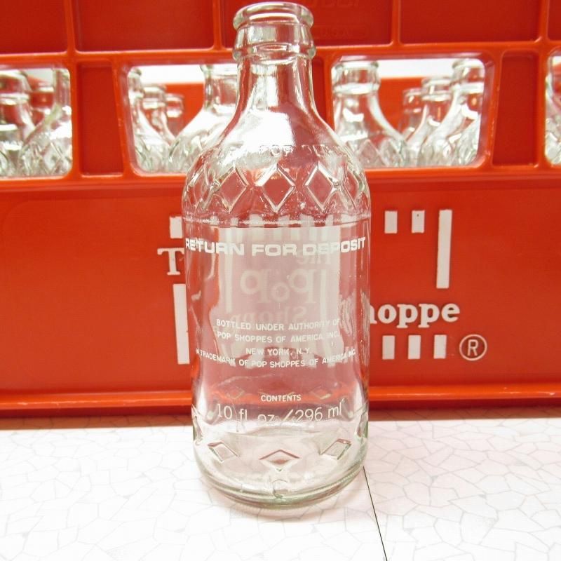 レトロガラスボトル Pop Shoppe Soda 空き瓶