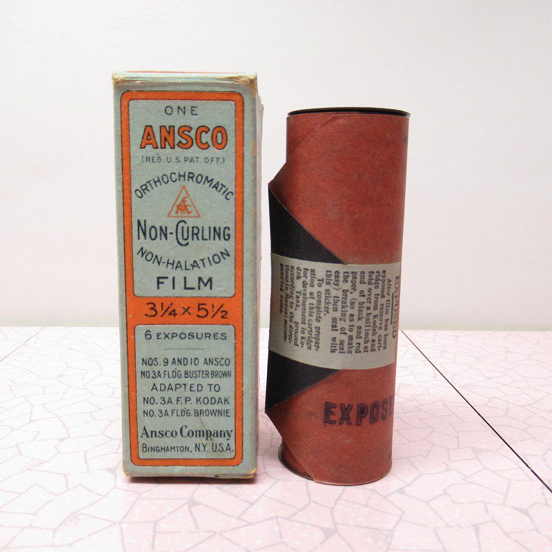 ジャンク雑貨 1914年以前 パッケージ Ansco フィルム ＆ ボックス