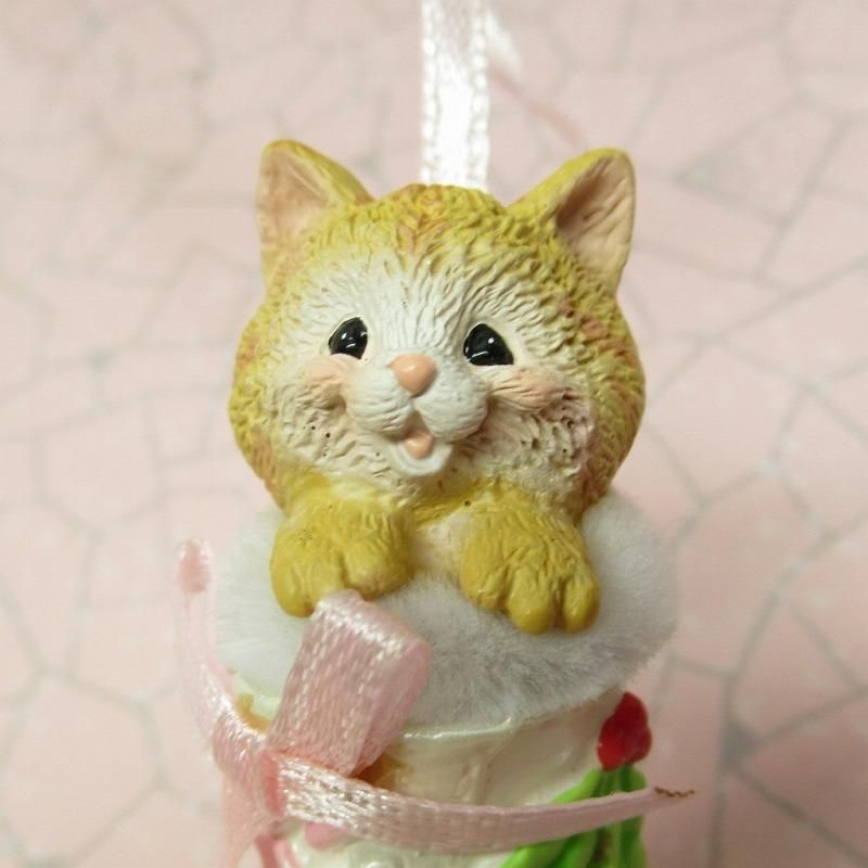 キャット 猫ちゃん2匹とアイススケート クリスマスオーナメント 箱付き