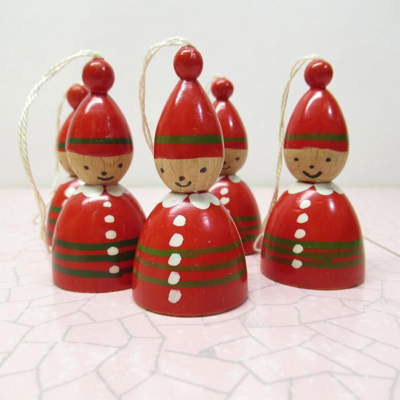 クリスマス オーナメント 木製 赤の小人 クリスマス オーナメント 木製 赤の小人