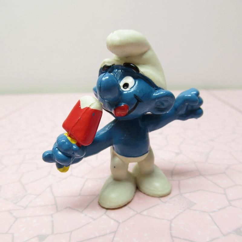 スマーフ PVC フィギュア 20053 Ice Lolly Smurf 1970年代 赤 B