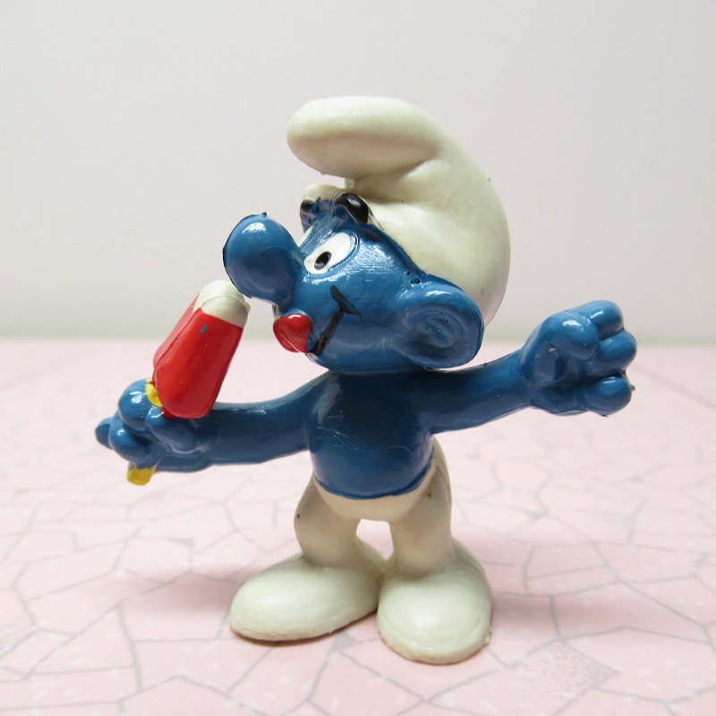 スマーフ PVC フィギュア 20053 Ice Lolly Smurf 1970年代 赤 B