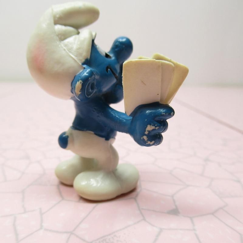 スマーフ PVC フィギュア 20056 Card Player Smurf 1970年代