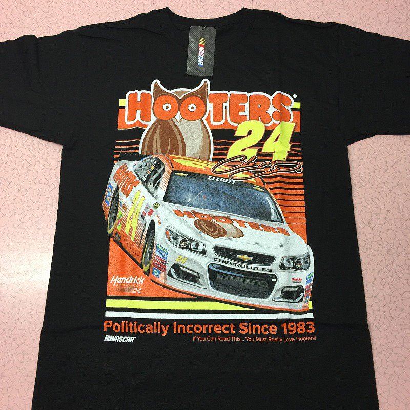 HOOTERS フーターズ & NASCAR 正規品 コラボ両面プリントTシャツ