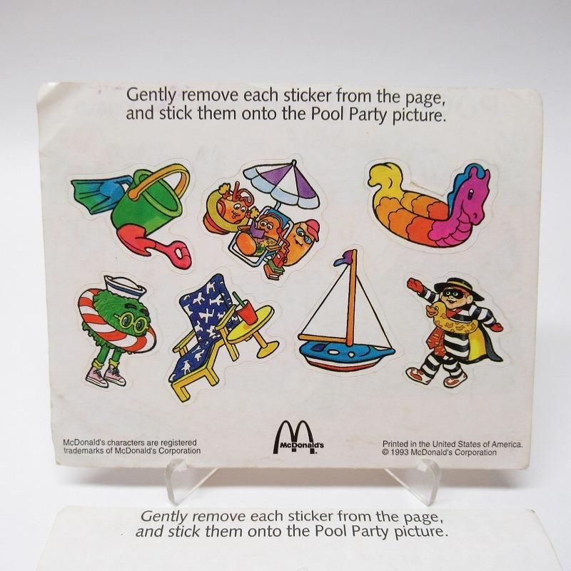 マクドナルド 1993年 シール付きポストカード