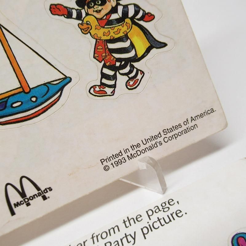 マクドナルド 1993年 シール付きポストカード