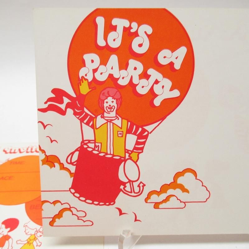 マクドナルド 1981年 招待状ポストカード