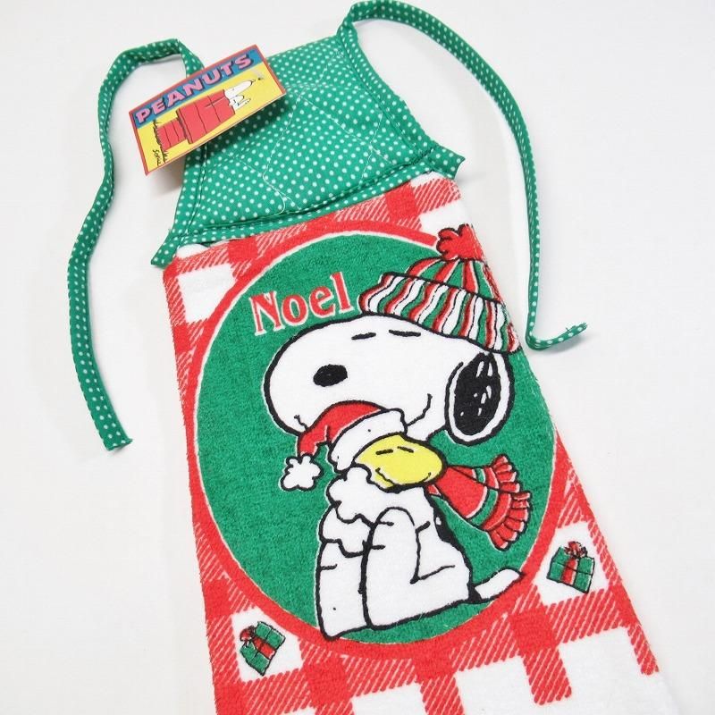 スヌーピー クリスマス キッチンタオル ウッドストックハグ デッドストック ループ付き スヌーピー クリスマス キッチンタオル ウッドストックハグ デッドストック ループ付き