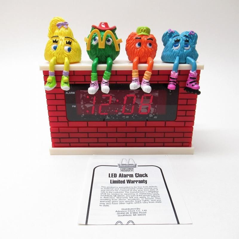 マックタイム　マクドナルド　時計 マクドナルド マックタイム 1996年 LEDアラームクロック 箱付き