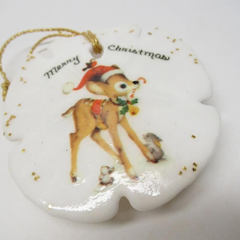 陶器製　バンビ クリスマスオーナメント 陶器製 バンビ