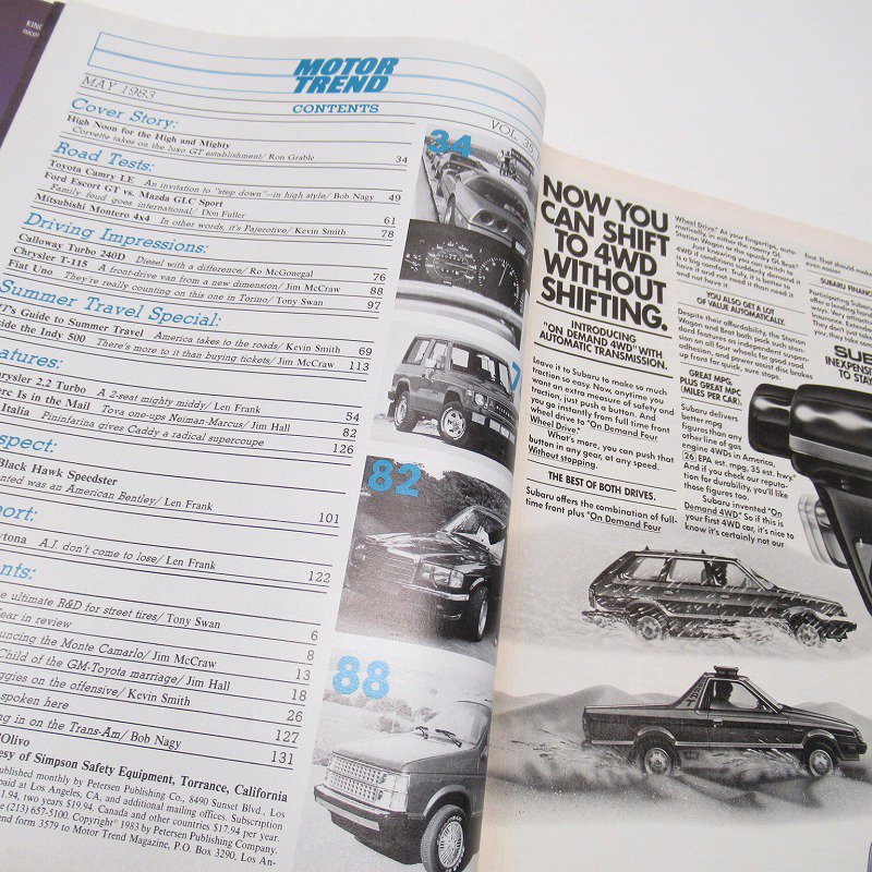ヴィンテージマガジン Motor Trend 1983年5月号