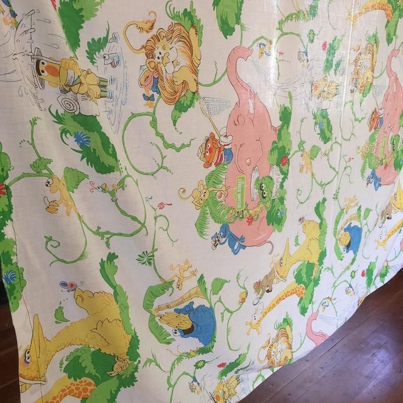 ヴィンテージシーツ セサミストリート ピンクエレファント フラット