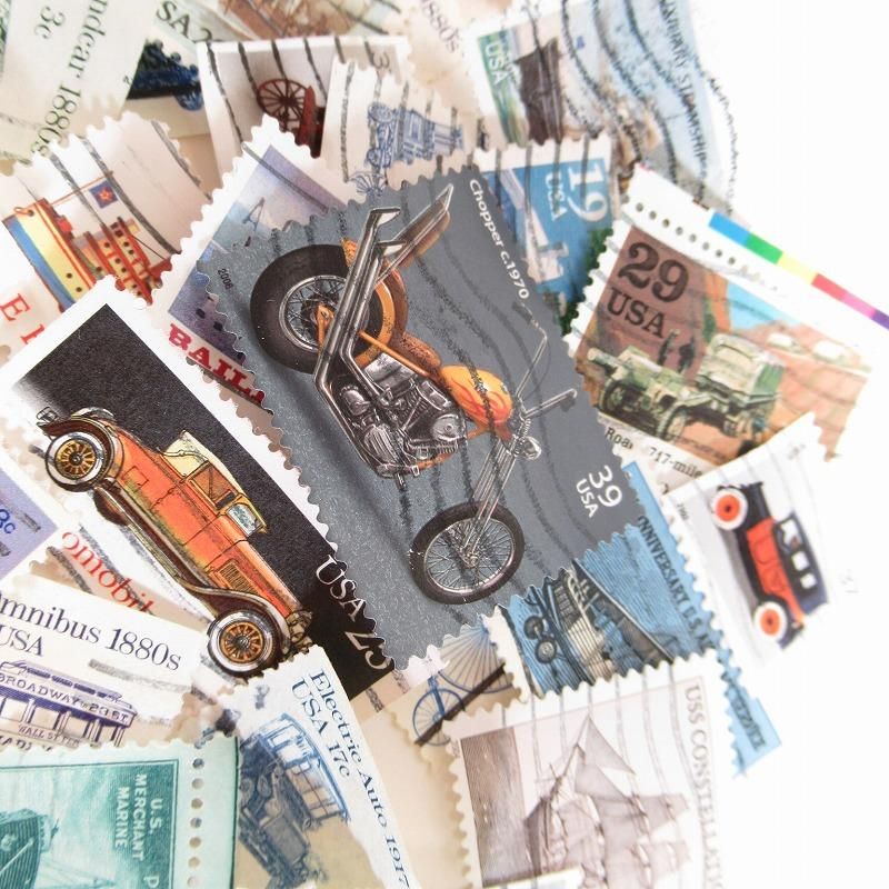 紙モノ雑貨 ヴィンテージ 外国切手 30枚アソート 乗り物
