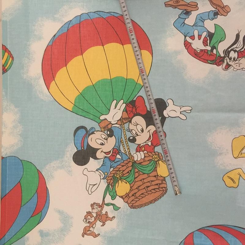 稀少！60s〜 Disney ミッキー 総柄 ビンテージシーツ 大判 USA