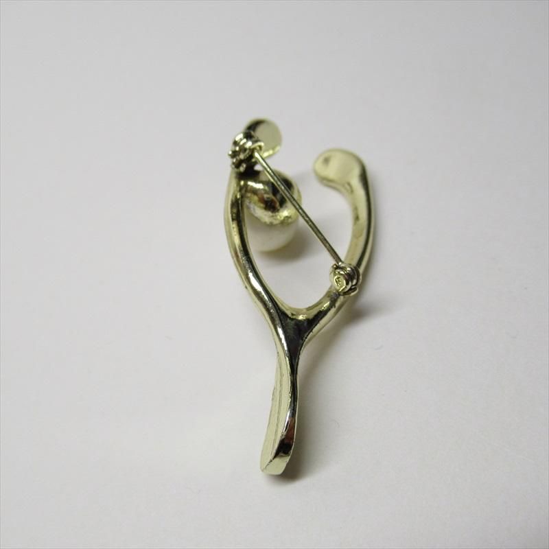 ヴィンテージアクセサリー ウィッシュボーン＆パールブローチ