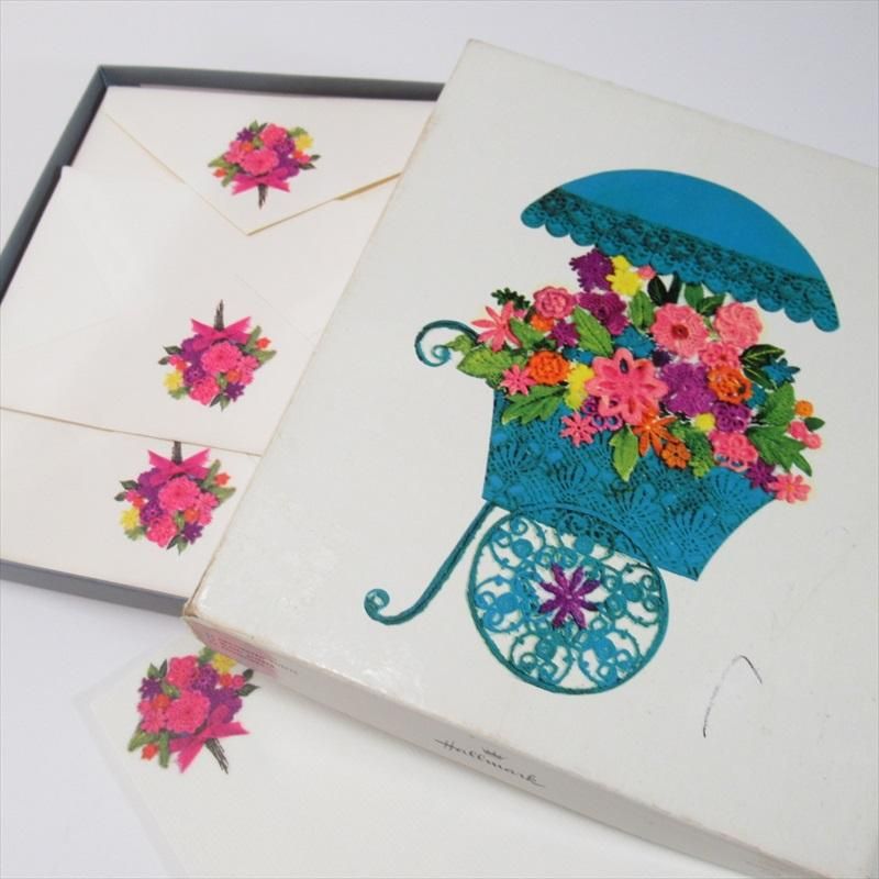 1970年～80年代 未使用ヴィンテージレターセット フラワーカート