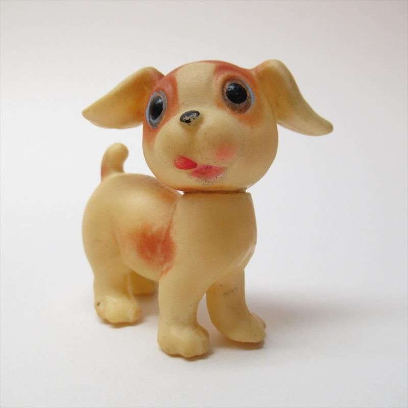 ソフビ ラバードールトイ 米国販売用日本製 1960年代 茶色のぶち犬 ソフビ ラバードールトイ 米国販売用日本製 1960年代 茶色のぶち犬
