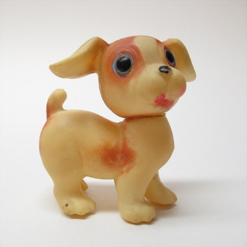 ソフビ ラバードールトイ 米国販売用日本製 1960年代 茶色のぶち犬 ソフビ ラバードールトイ 米国販売用日本製 1960年代 茶色のぶち犬
