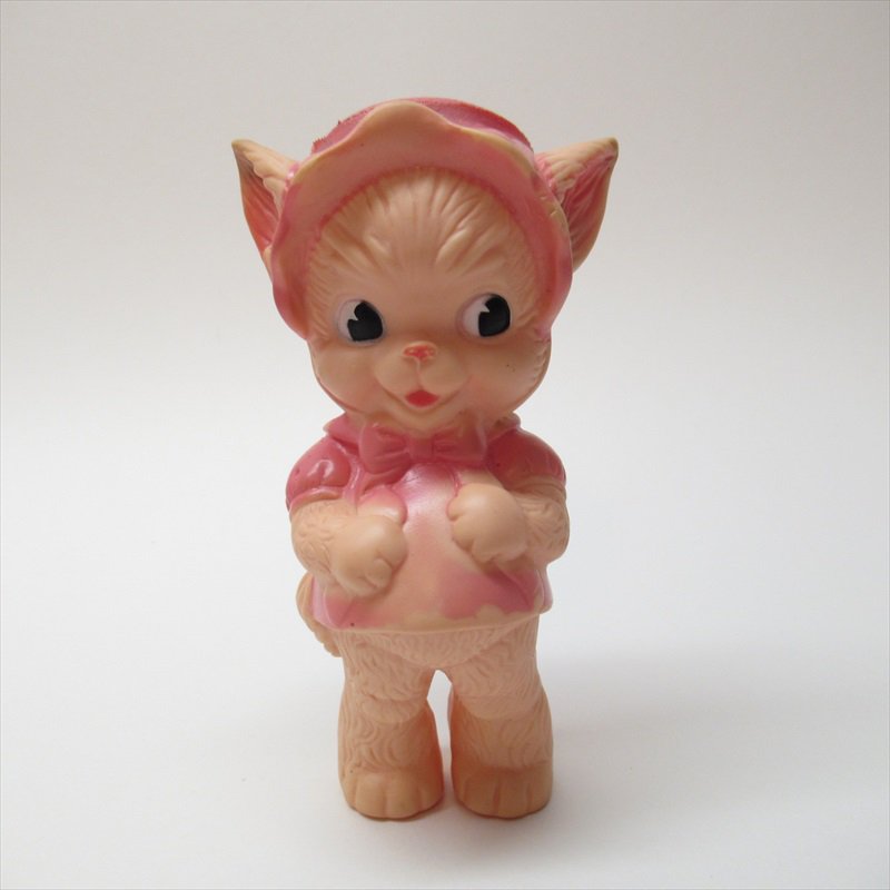 独特の上品 ラシュトン フィギュア 刻印有 人形 ソフビ ラバー 猫 