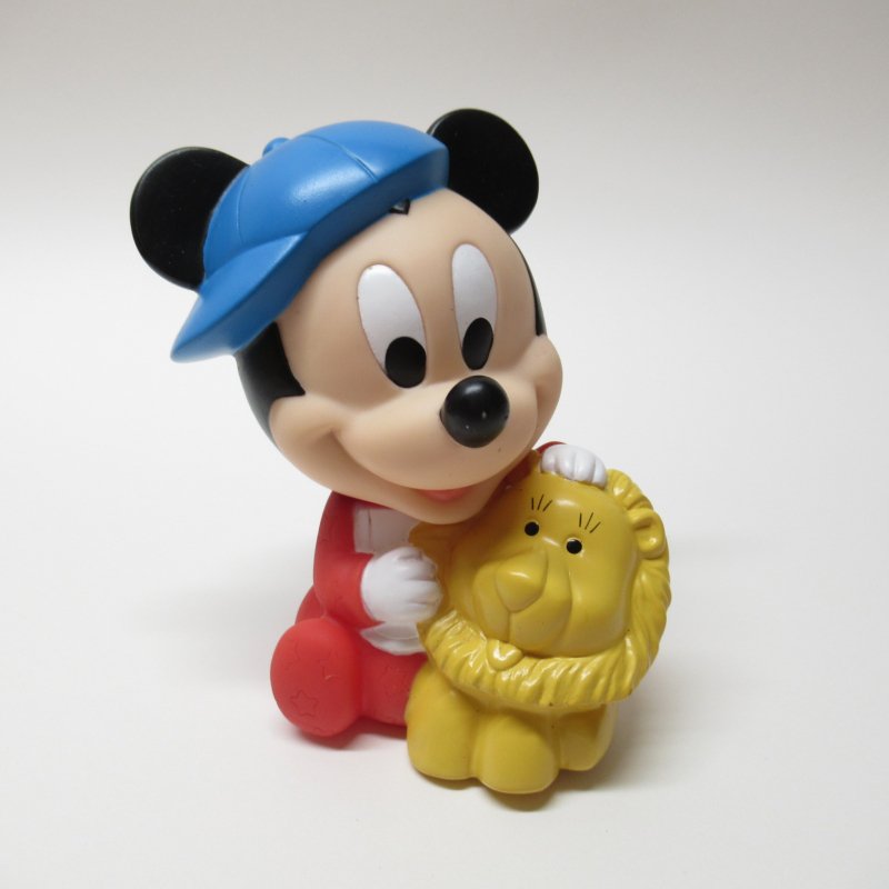 ミッキーマウスとライオン 1980年代 ソフビ フィギュア トイ