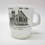 他ブランドミルクグラス  ターモクリサ 1986年 100周年記念 ネブラスカ教会 マグカップ A