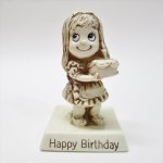 メッセージドール  メッセージドール Happy Birthday ケーキを持った女の子
