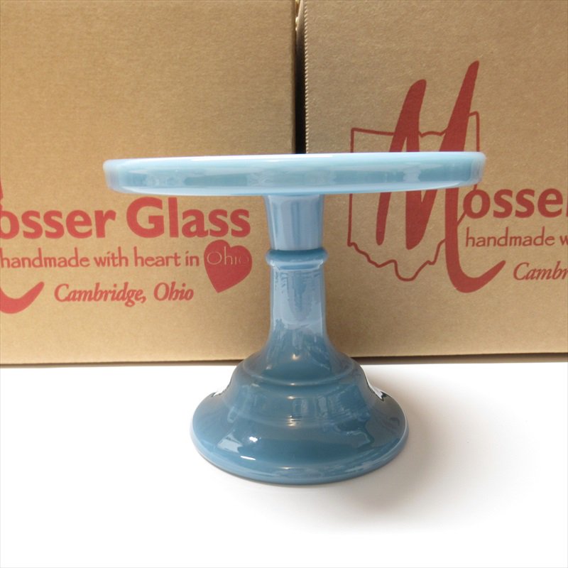 モッサーグラス Mosser Glass 6インチ ジョージアブルー ケーキスタンド