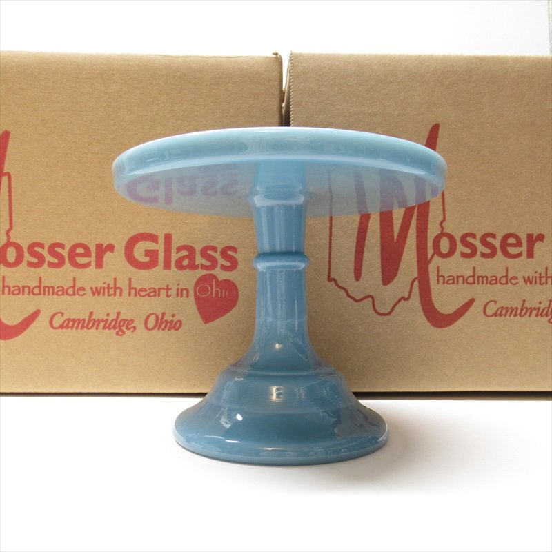 モッサーグラス Mosser Glass 6インチ ジョージアブルー ケーキスタンド