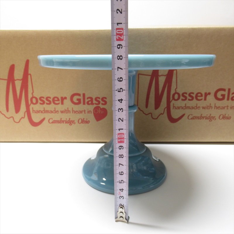 モッサーグラス Mosser Glass 9インチ ジョージアブルー ケーキスタンド