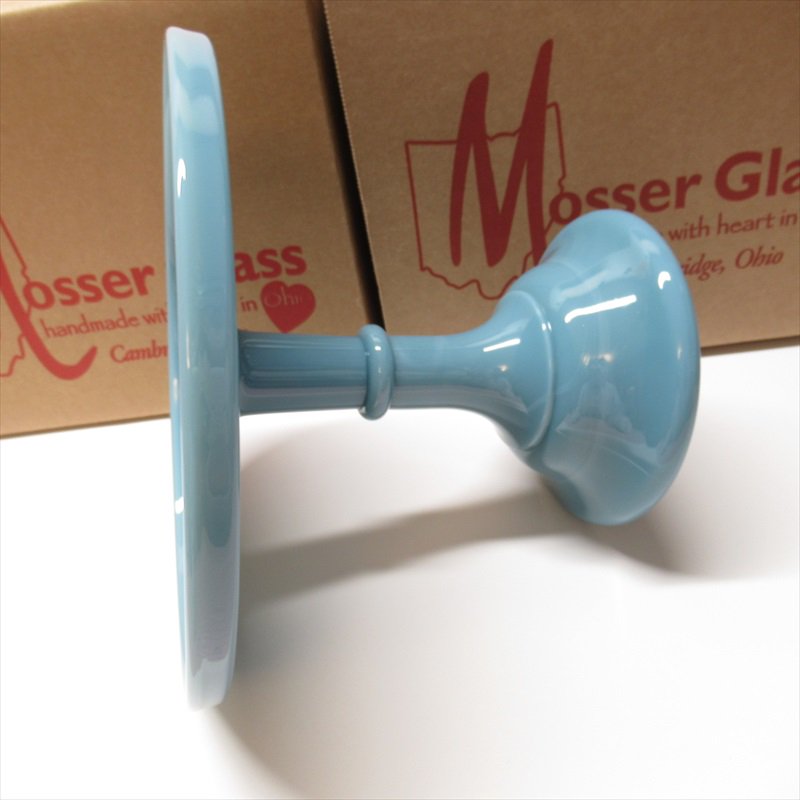 モッサーグラス Mosser Glass 9インチ ジョージアブルー ケーキスタンド
