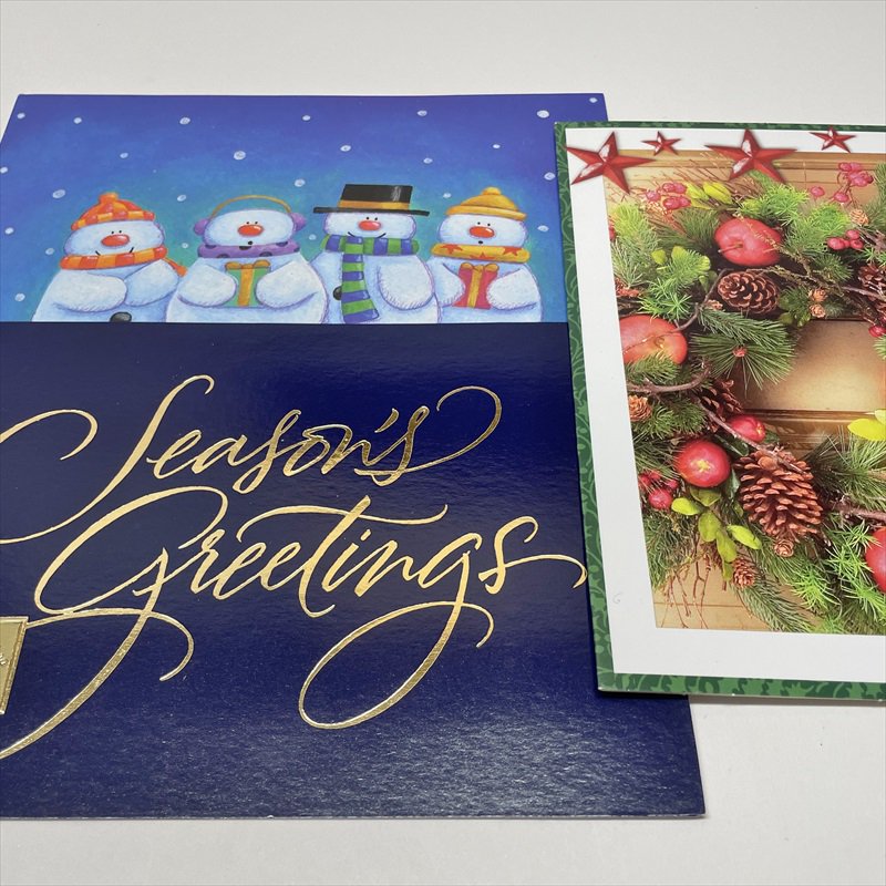 紙モノ雑貨 未使用クリスマスカード3枚セット C